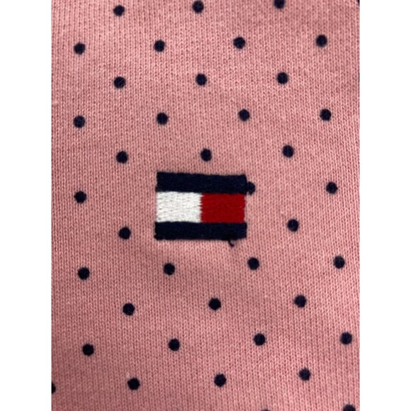 Tommy Hilfiger Women's S Blush with Navy Polka Dots Full Zip Hoodie - Picture 4 of 4